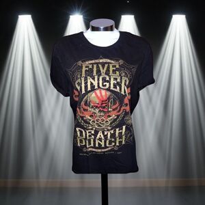 Women’s Bay Island Five Finger Death Punch 100 Proof T Shirt Size Large